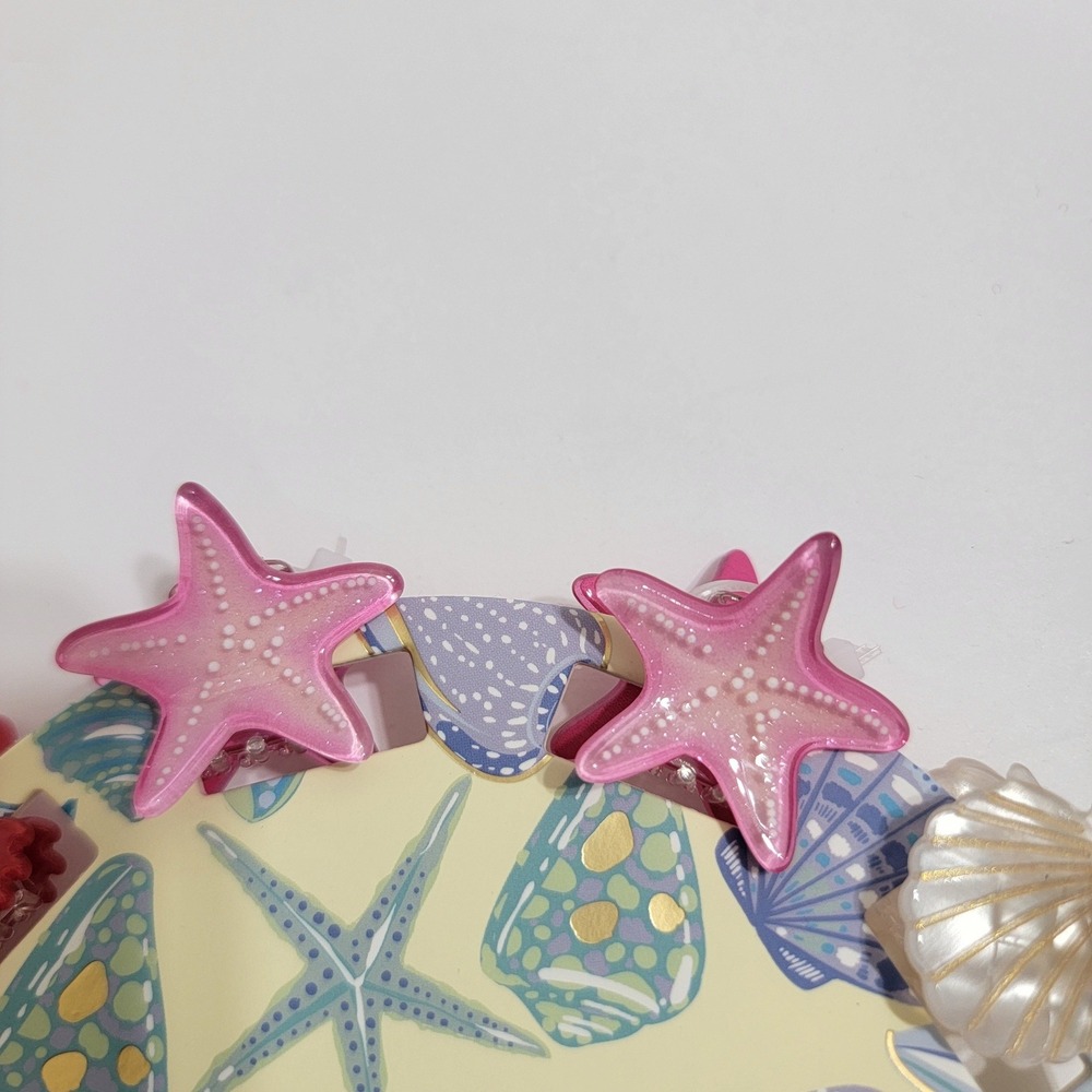 Piper K Ocean Sea Life Mini Hair Claw Clips Dolphins Crabs Starfish Shells 10 Pc - Picture 5 of 7